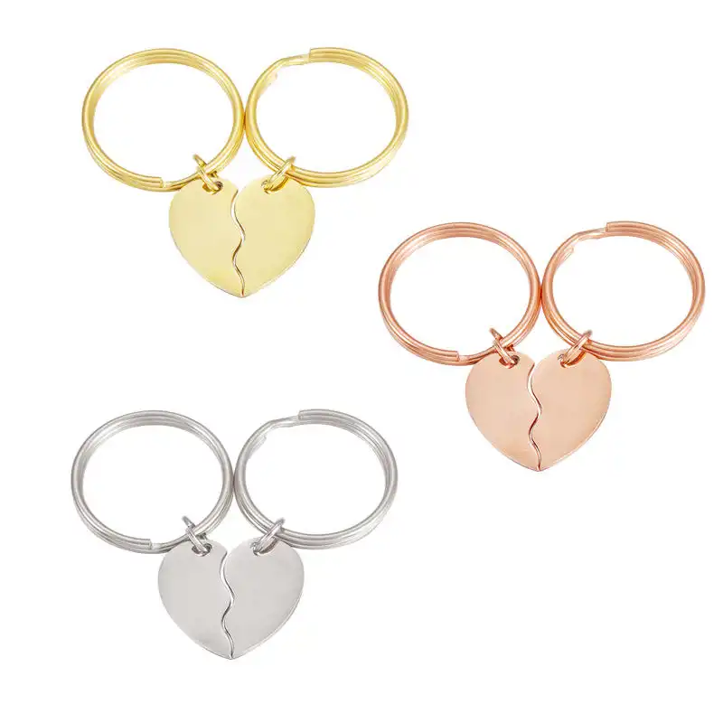 18K Gold Plated Personalised Heart Couple Best Friend/ Lover Keyrings Best friends keychain keyring friendship jewelry gift